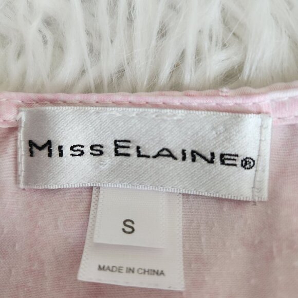 MISS ELAINE Nightgown‎ Small Long Sleeve Gown  TOUCH THE INSIDE Sateen Pink - Picture 5 of 14